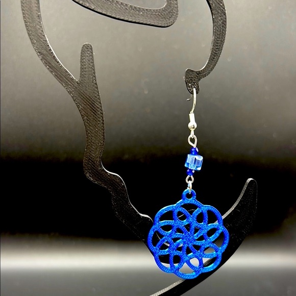 Handmade Blue Earrings - Picture 4 of 6